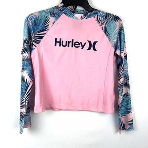 Hurley Girl’s Pink Long Sleeve Rashguard Size XL